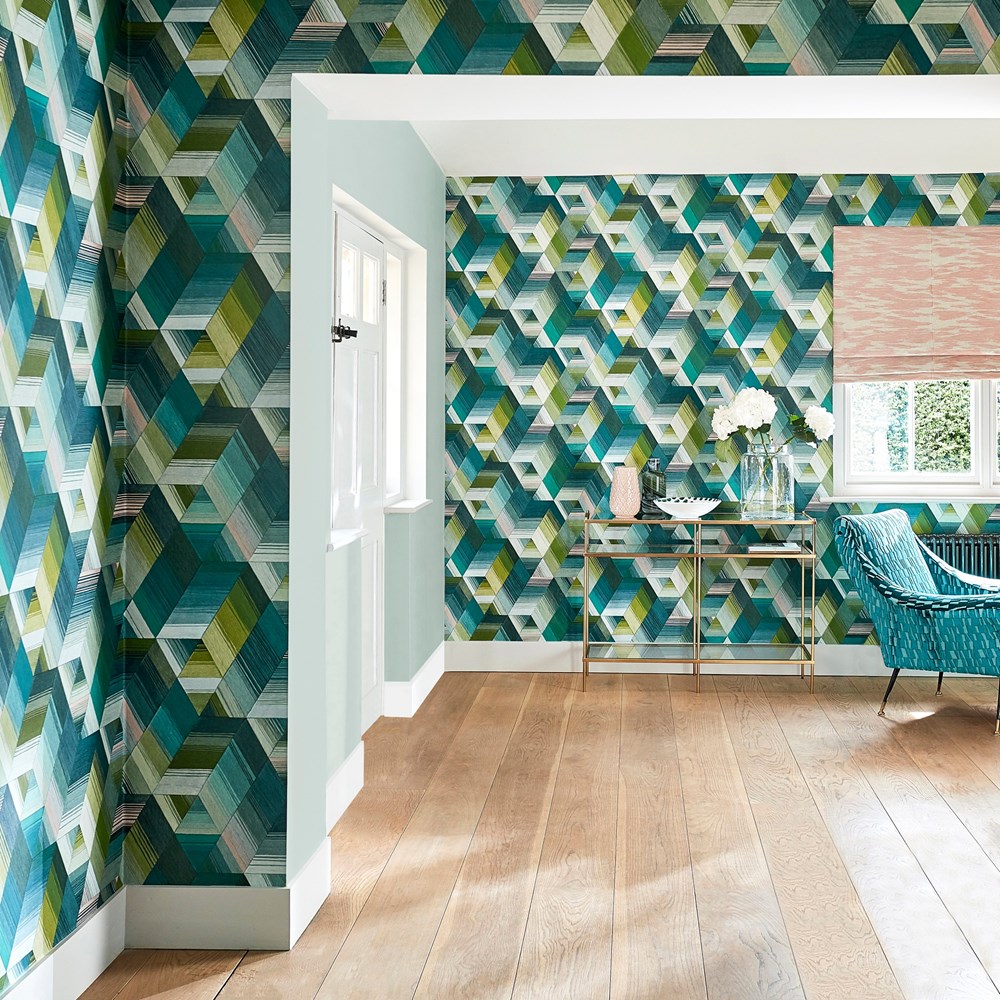 Arccos Wallpaper 111970 by Harlequin in Emerald Blush